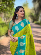 Womens Fashion Ethnic Kanjeevaram Green Color Sarees-MLSHWSA1884PSG